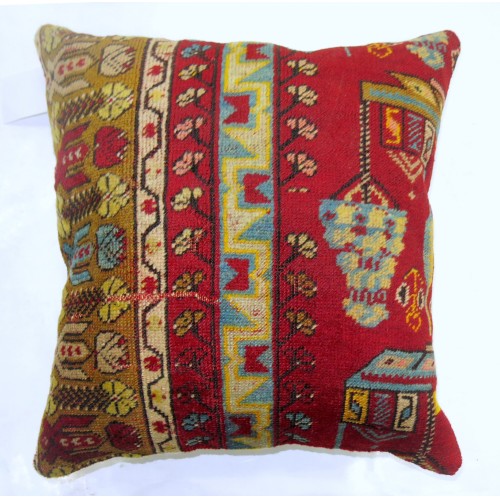 Red Antique Turkish Rug Pillow No. p2232