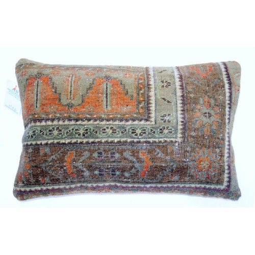 Orange Turkish Border Rug Pillow No. p2378