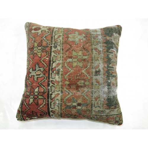 Rustic Persian Heriz Rug Pillow No. p2816