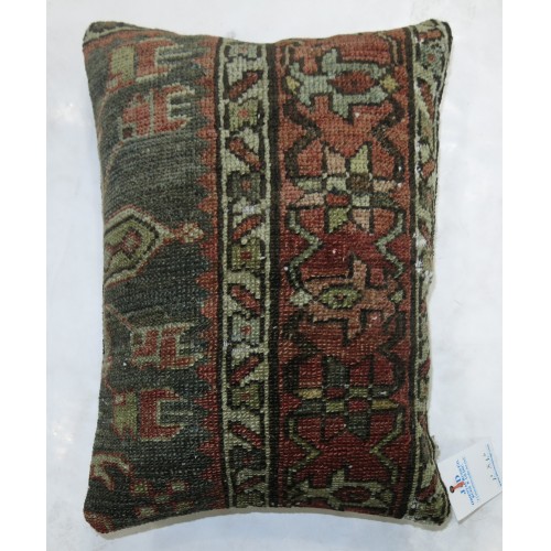 Rustic Persian Heriz Rug Pillow No. p2821