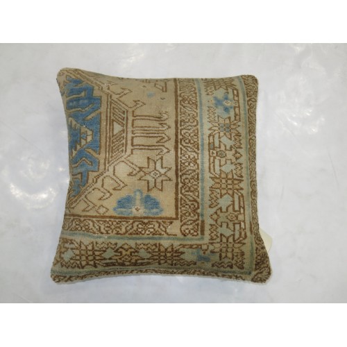 Neutral Persian Heriz Rug Pillow No. p3246
