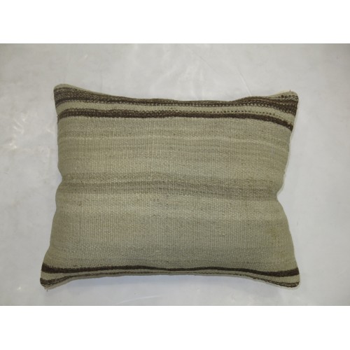 Kilim White and Brown Striped Pillow No. p3311