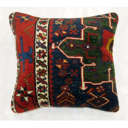 Antique Navy Heriz Rug Pillow No. p3627