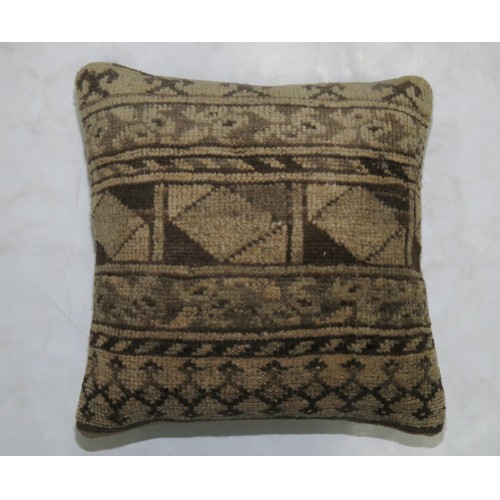 Tribal Ersari Neutral Color Rug Pillow No. p3914