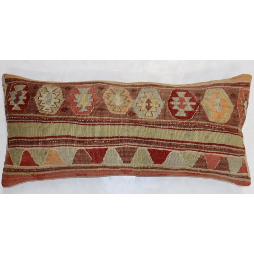 Tribal Bolster Kilim Turkish Pillow No. p4397