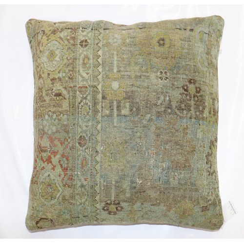 Blue Antique Persian Bidjar Rug Pillow No. p4810