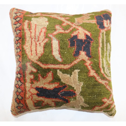 Green Sultanabad Antique Rug Pillow No. p4847