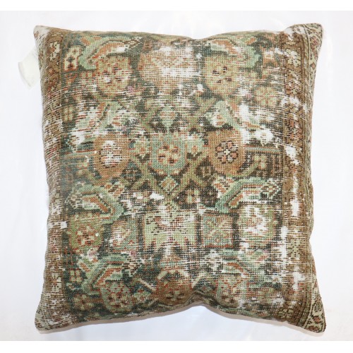 Large Distressed Persian Malayer Rug Pillow No. p4860