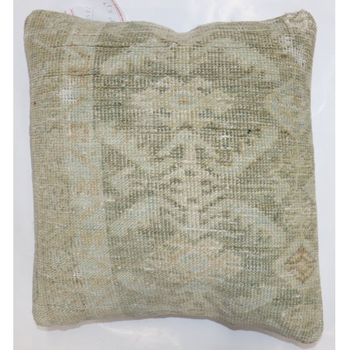 Soft Green Antique Persian Rug Pillow No. p4981