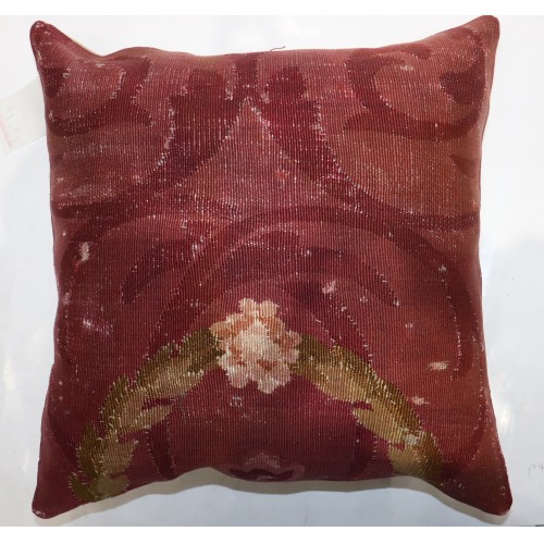 Red French Aubusson Pillow No. p5045