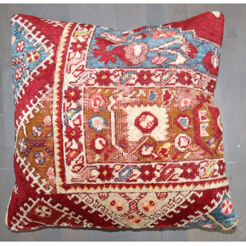 Bright Red Turkish Rug Pillow No. p5070