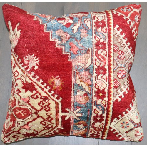 Red Turkish Sivas Rug Pillow No. p5072