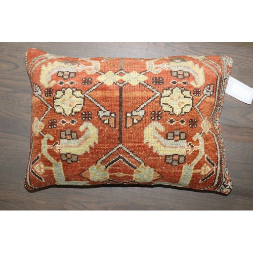 Brown Persian Heriz Rug Pillow No. p5096
