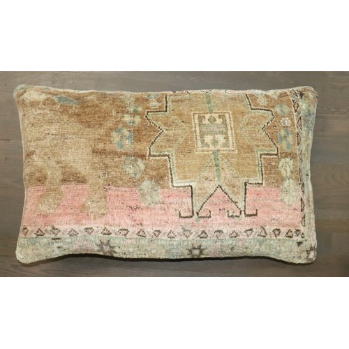 Large Turkish Rug Pillow with Lions Feet No. p5131