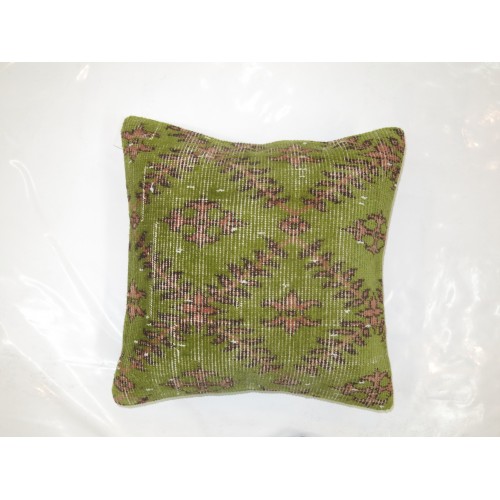 Green and Pink Turkish Rug Pillow No. p819
