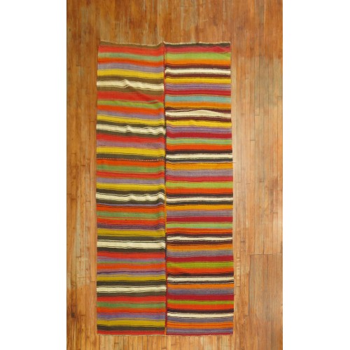 Colorful Striped Gallery Size Kilim No. r2148