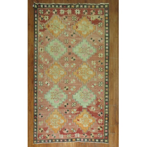 Vintage Rustic Turkish Kilim No. r4406