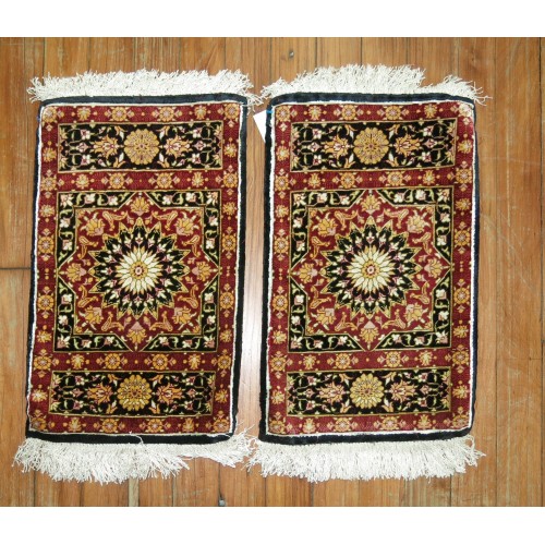 Pair of Persian Silk Mats No. r4893