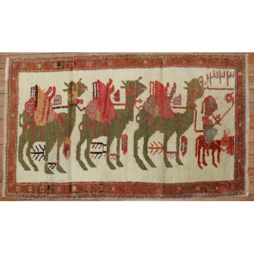 Antique Camel Animal Turkish Throw Rug No. r5498