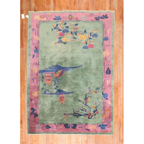 Green Chinese Art Deco Rug No. r5539