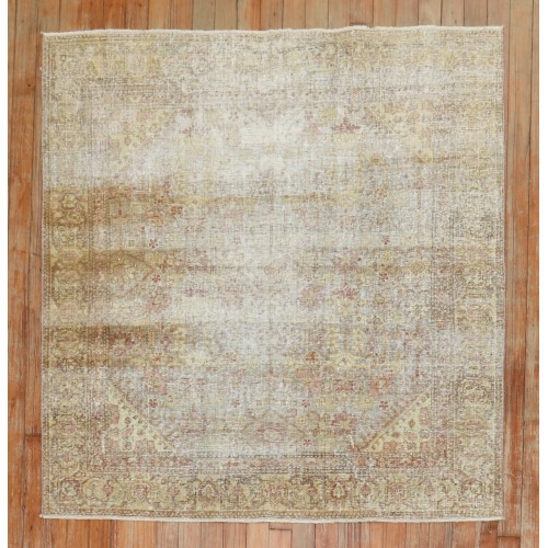 Worn Square Indian Rug No. r5546