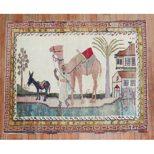 Turkish Pictorial Camel Animal Rug No. r5603