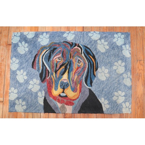 American Hooked Dog Rug No. r5716