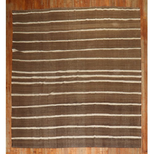 Brown Striped Turkish Kilim  No. r5893