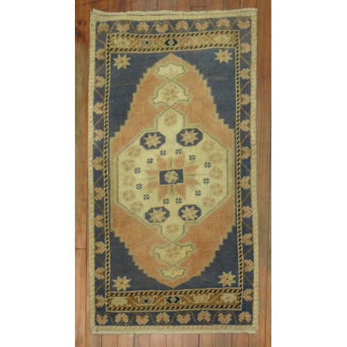 Turkish Blue and Peach Mat No. y1713