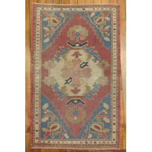 Rosy Pink and Blue Turkish Mat No. y1782